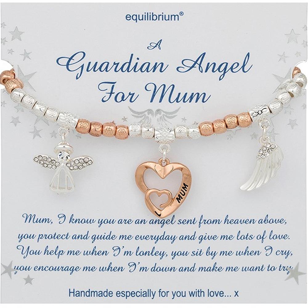 Equilibrium Double Message Guardian Angel Bracelet Platinum Plated 54308