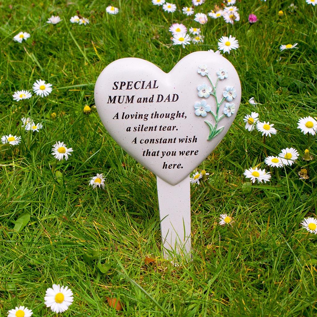 Special Mum And Dad Heart Memorial Stake Funeral Graveside Garden Special Mum And Dad Heart Memorial Stake Funeral Graveside Garden Df17519f