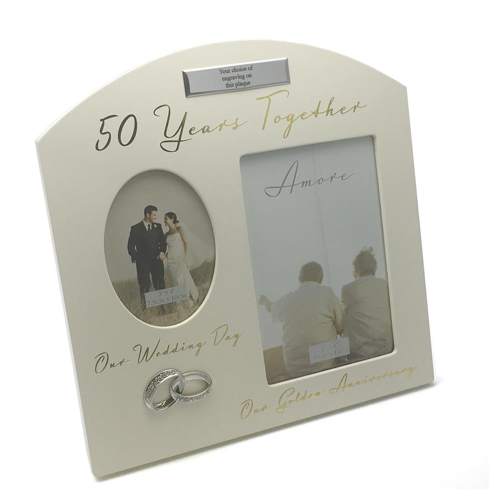 Personalised Golden 50th Wedding Anniversary Multi Photo