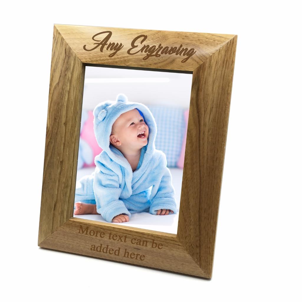 Personalised Wooden Photo 4 X 6 Frame Custom Engraved Any Message Personalised Wooden Photo 4 X 6 Frame Custom Engraved Any Message Fw28246