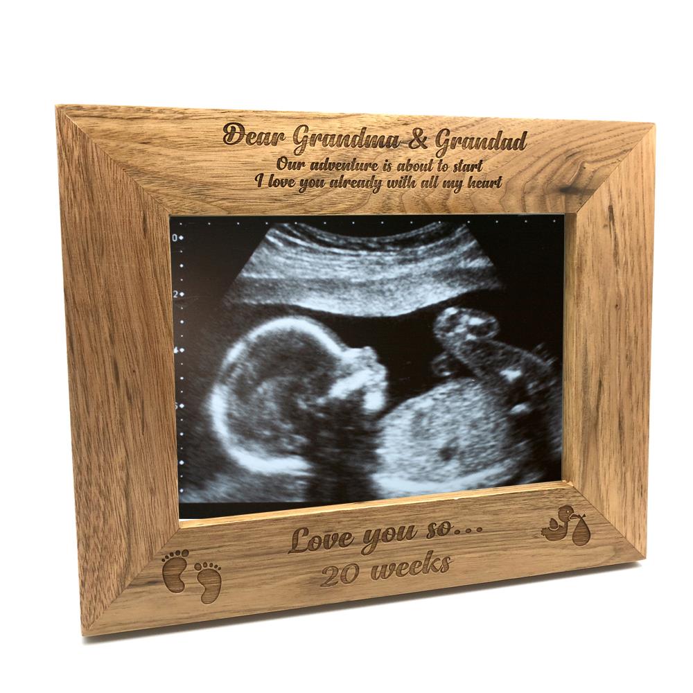 New Baby Pregnancy Scan Wooden Photo Frame Personalised Grandma And New Baby Pregnancy Scan Wooden Photo Frame Grandma And Grandad Gift