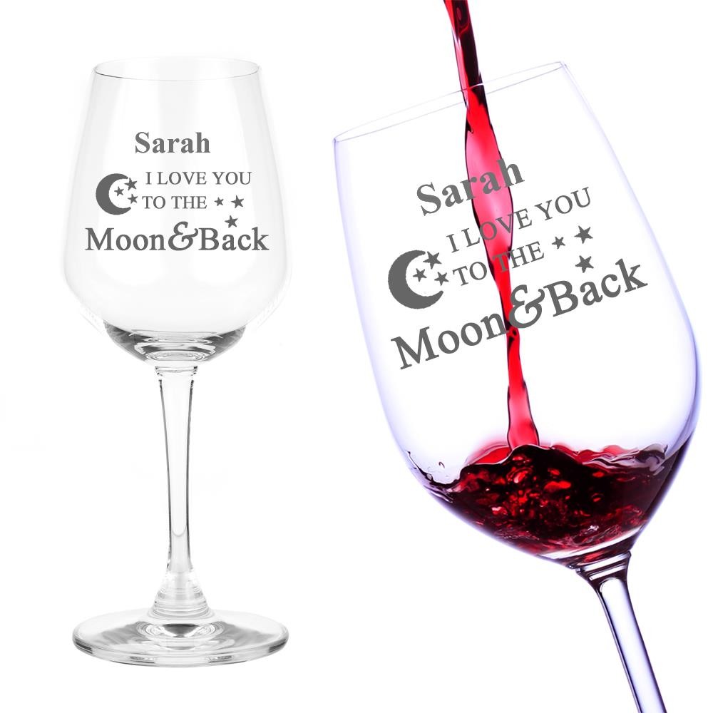 Personalised I Love You To The Moon And Back Glass Gifts For Him And Her