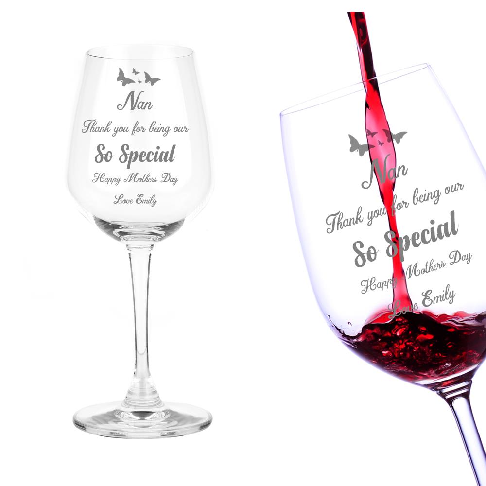 Gift For Nan Personalised Engraved Wine Glass Gift For Nan Personalised Engraved Wine Glass