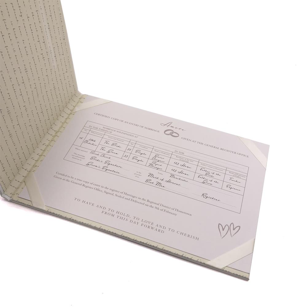 Personalised White Wedding Marriage Wedding Certificate Holder WG114 P