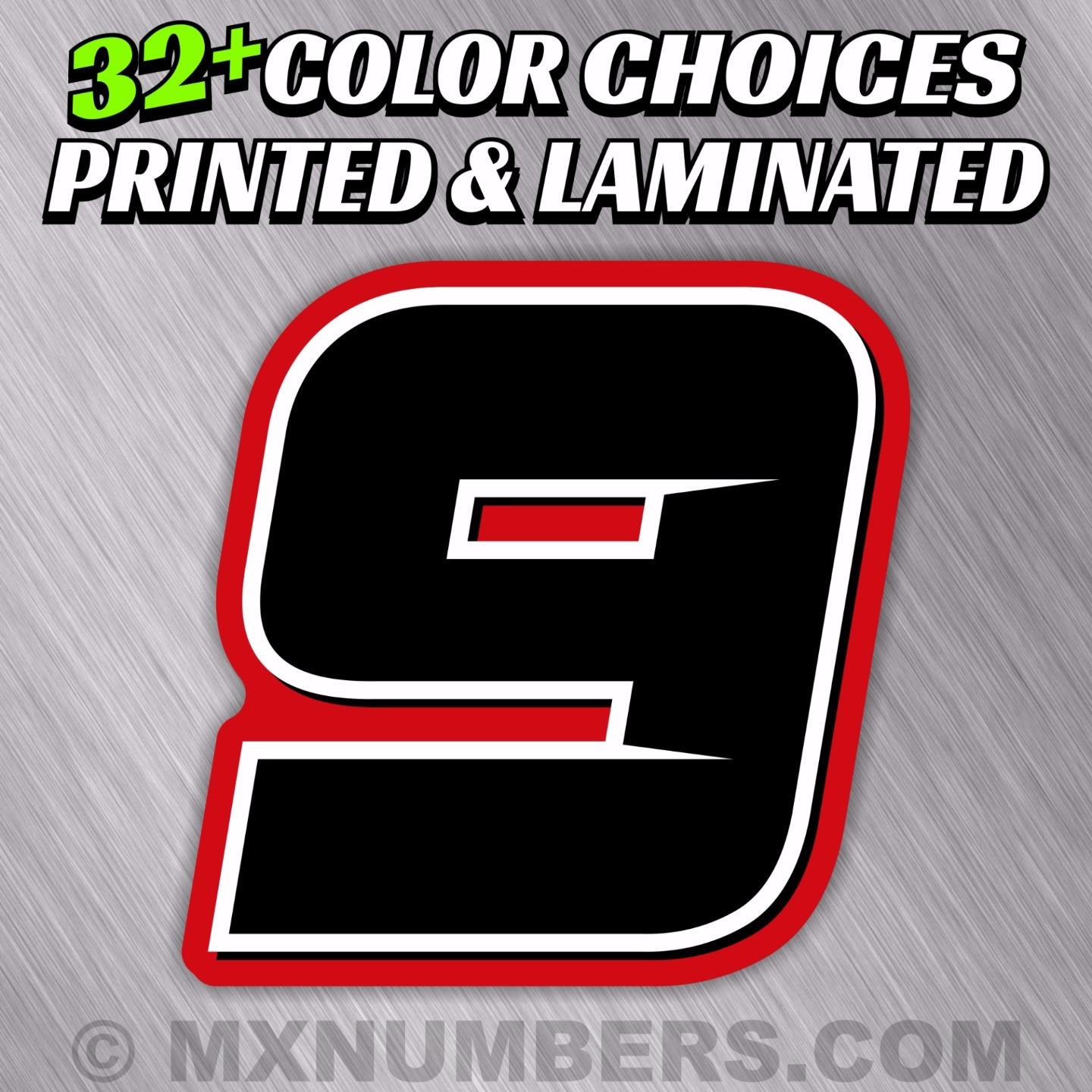 3 Custom Racing  Number Plate Decals 4 Colors SX MX ATV Go 