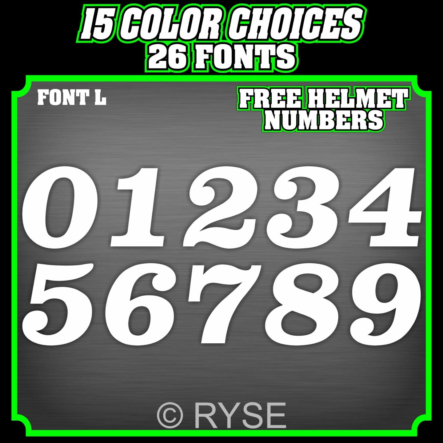 3 Custom Racing Number Plate Vinyl Decals **12 Colors 26 