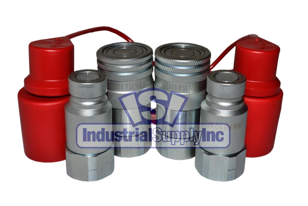 Quick Coupler ISO 16028 Flat Face 1/2" Coupler x 1/2" NPT Dust