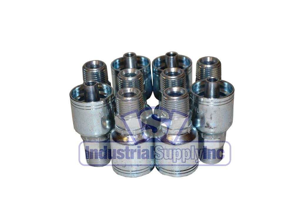 thumbnail interactive-video image 1 of Industrial Supply Hydraulic Crimp Fitting – 3/8 Female JIC X 1/4 Hose Barb – C202-6-4 – 20 Pack 1 of 5
