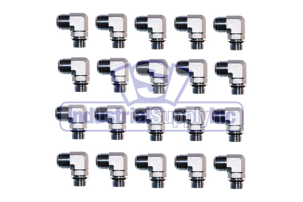 thumbnail interactive-video image 1 of 20-Pack 1/4" Male JIC X 1/4" Male O-Ring Boss Straight Thread Connector – 6400-04-04-20PK, Industrial Supply 1 of 4