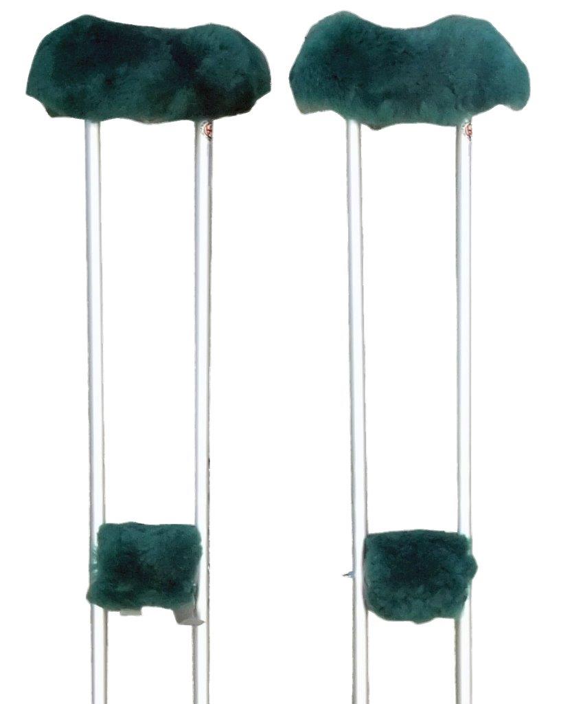 Wool Crutch Covers Medical Sheepskin Underarm & Hand Grip Pad 4pc Cushion Set - Bild 5 von 6