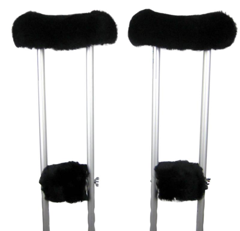 Wool Crutch Covers Medical Sheepskin Underarm & Hand Grip Pad 4pc Cushion Set - Bild 6 von 6