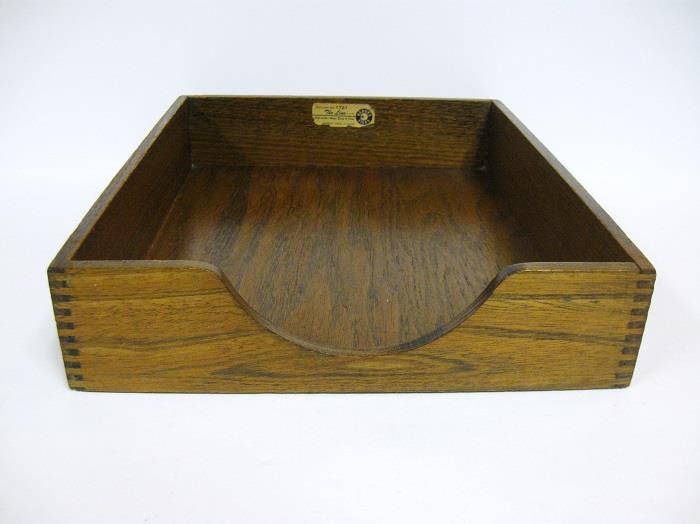 Vintage Hedges Wooden Desk Tray Dove Tail Joints Letter File Folders View My Other Items For