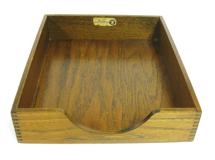 Vintage Hedges Wooden Desk Tray Dove Tail Joints Letter File Folders View My Other Items For