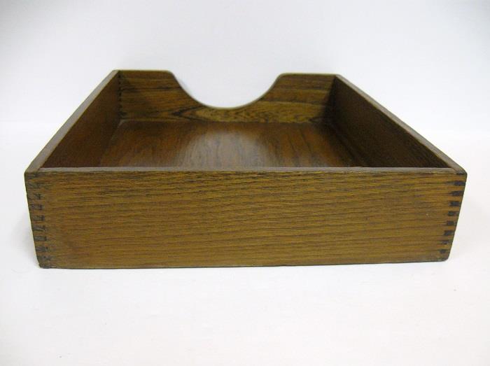 Vintage Hedges Wooden Desk Tray Dove Tail Joints Letter File Folders Thanks For Looking