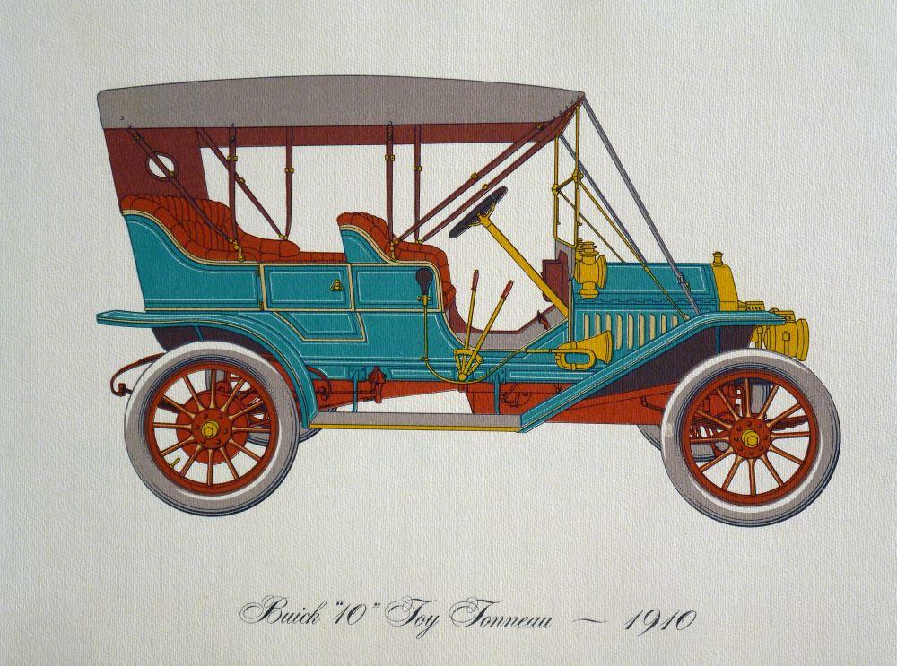 Antique Car 1910 BUICK 10 TOY TONNEAU CAR Lithograph Old ...