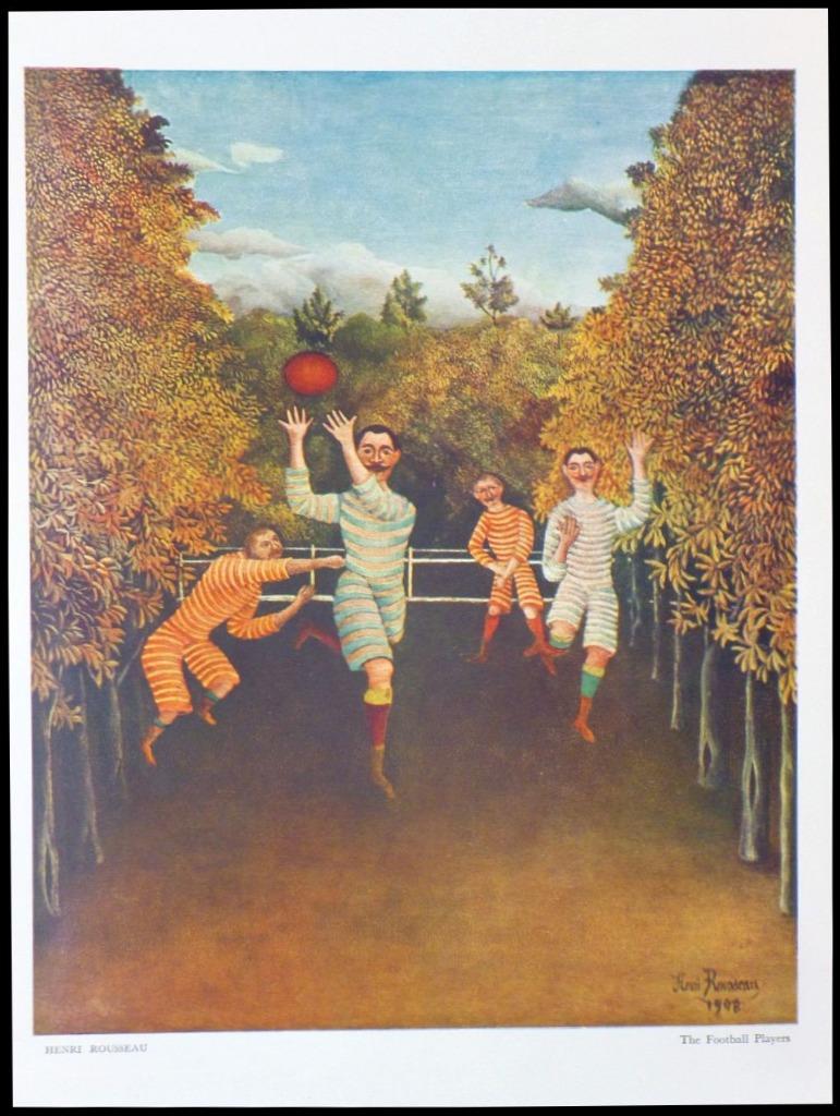 Original Colour Heliogravure The Football Players By H Rousseau
