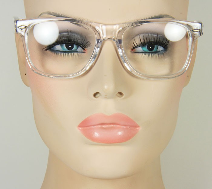 New Large Men's or Women's Clear Square Rectangular Frame Glasses ...