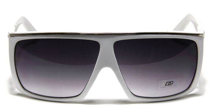 thug life mens dg white frame with small silver metal bar