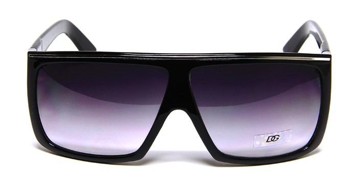 thug life mens dg black frame small silver bar gradient lens