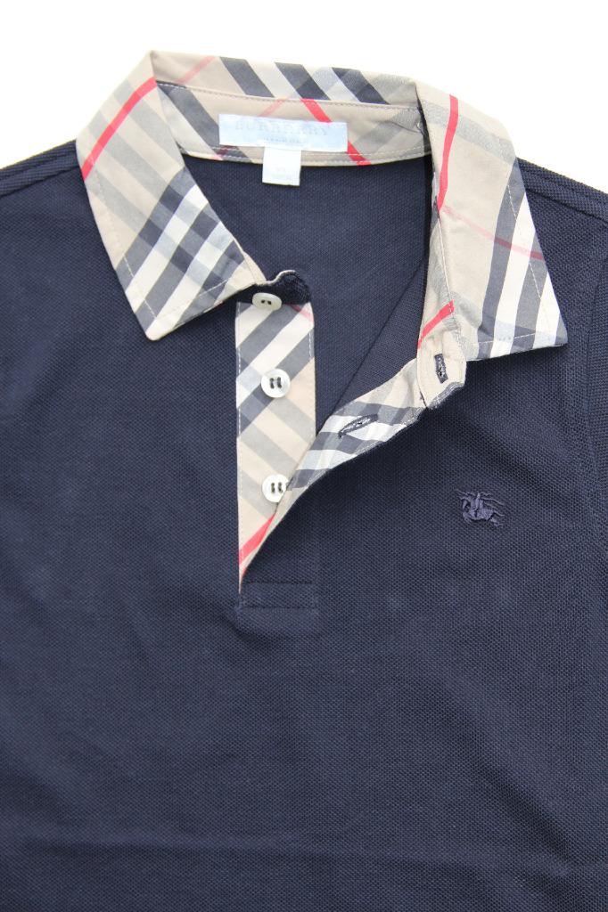 NEW Authentic BURBERRY Check Collar Boys Polo Shirt T-shirt Sz 4 5 6 ...