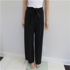 【関税&送料込】Chloe' Cotton Trousers Chloe Black Pants w/Attached Front Tie Belt Size 42 | eBay