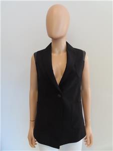 Brunello Cucinelli Black Monili Bead Detail Wool Vest Size