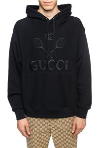 GUCCI グッチ TENNIS TEE SWEATSHIRT テニス 刺繍XS WMNS) Gucci Tennis Printing Round Neck Casual Short Sleeve