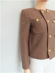 ジャケット CELINE | CHELSEA JACKET IN DOUBLE HOUNDSTOOTH WOOL NWT CELINE Brown Double Houndstooth Chelsea Jacket/Blazer F