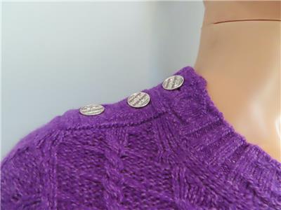 NWT CHANEL 23B Purple Cable Knit Sweater Dress Size F 36/US