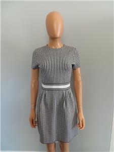 NWT Christian Dior Black & White Gingham Print Short Slv