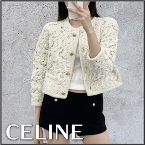 CELINE★素敵!Ivorie/Marine Striped Cotton Cardigan Jacket 1149208673_tp.jpg