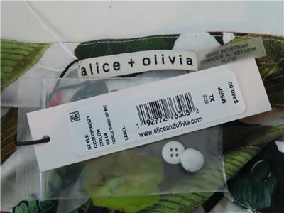 NWT Alice + Olivia Off White Tropical Sunrise Cailin Mini
