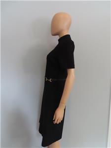 GUCCI★素敵!Black/Gold Horsebit Detail Short Sleeve Dress NWT GUCCI Black/Gold Horsebit Detail Short Sleeve Dress Size