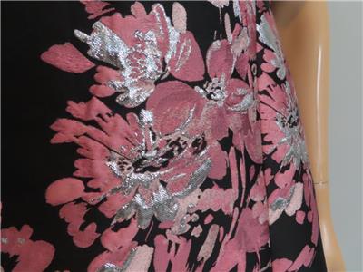 【D&G】Dolce & Gabbana ハート刺繍入りウールドレス Dolce & Gabbana Black/Pink/Silver Floral Jacquard Short Slv
