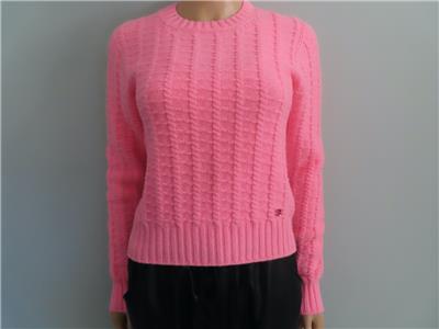 CHANEL Bright Pink Silk/Cashmere Cable Knit Sweater F 34/US 2 | eBay