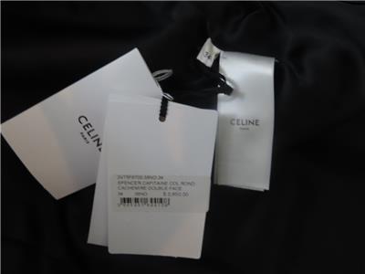 NWT CELINE Black Cashmere Spencer Captain's Jacket/Blazer F