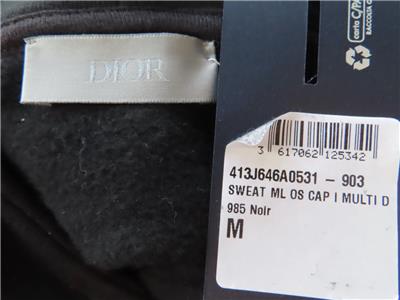 NWT Dior Homme Black/Multicolor Logo Printed Long-Sleeved Hoodie