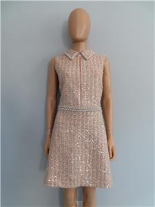 NWT Alice + Olivia Pearl Blush Ellis Embellished Mini Dress
