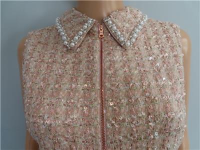 NWT Alice + Olivia Pearl Blush Ellis Embellished Mini Dress