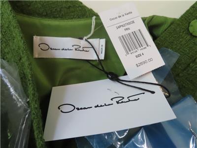 Oscar de la Renta★素敵！Green Tweed Belted Dress Oscar de la Renta☆素敵！Green Tweed Belted Dress