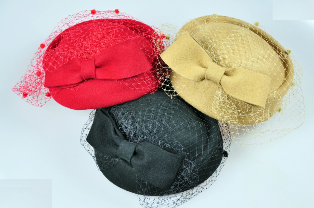 Bow & Lace 100 Wool Elegant Lady Women Dress Formal Church Hat Fedora
