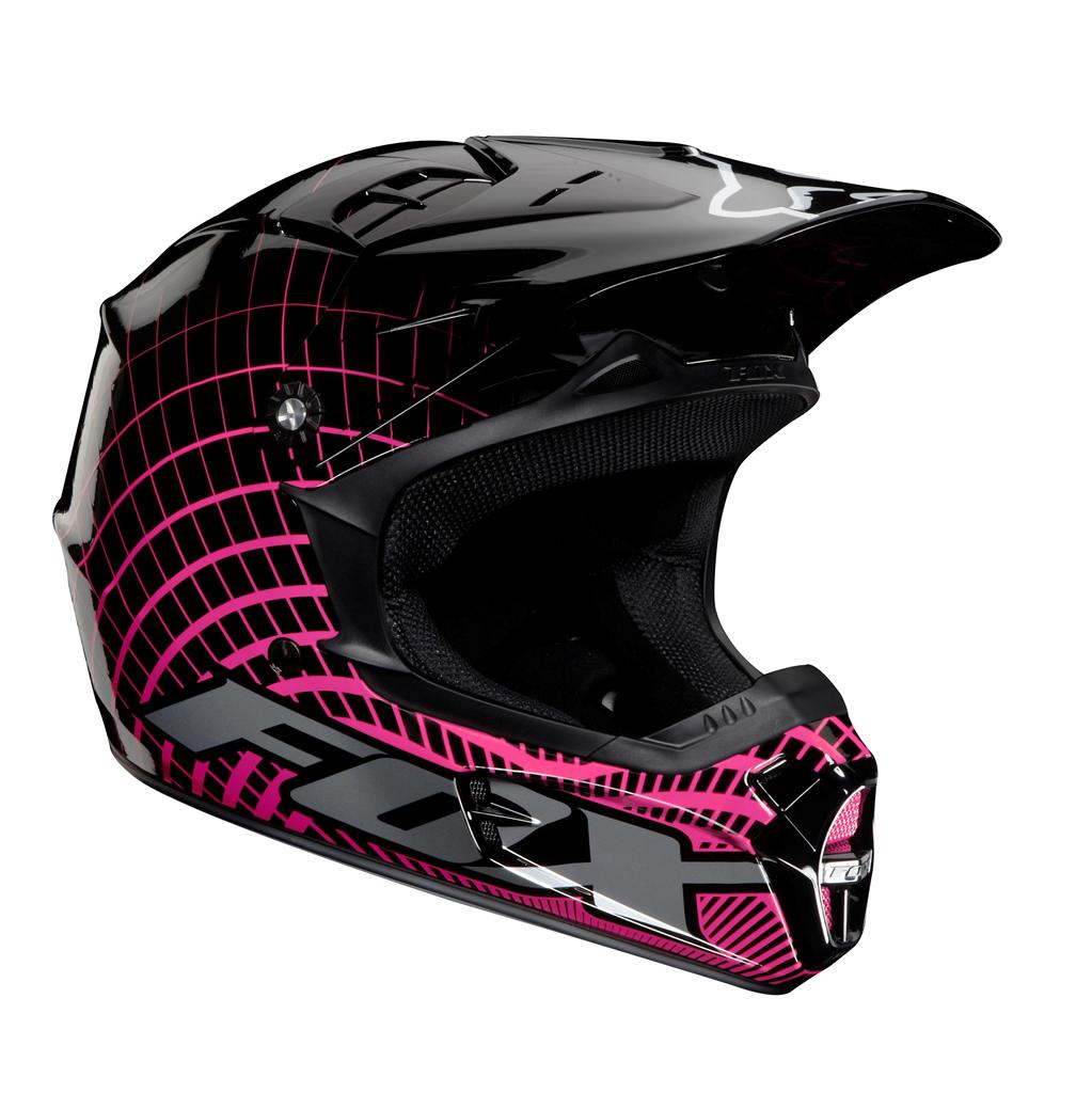 FOX RACING V1 VORTEX Helmet BLACK/PINK Full Face DOT 01199 MX ATV | eBay