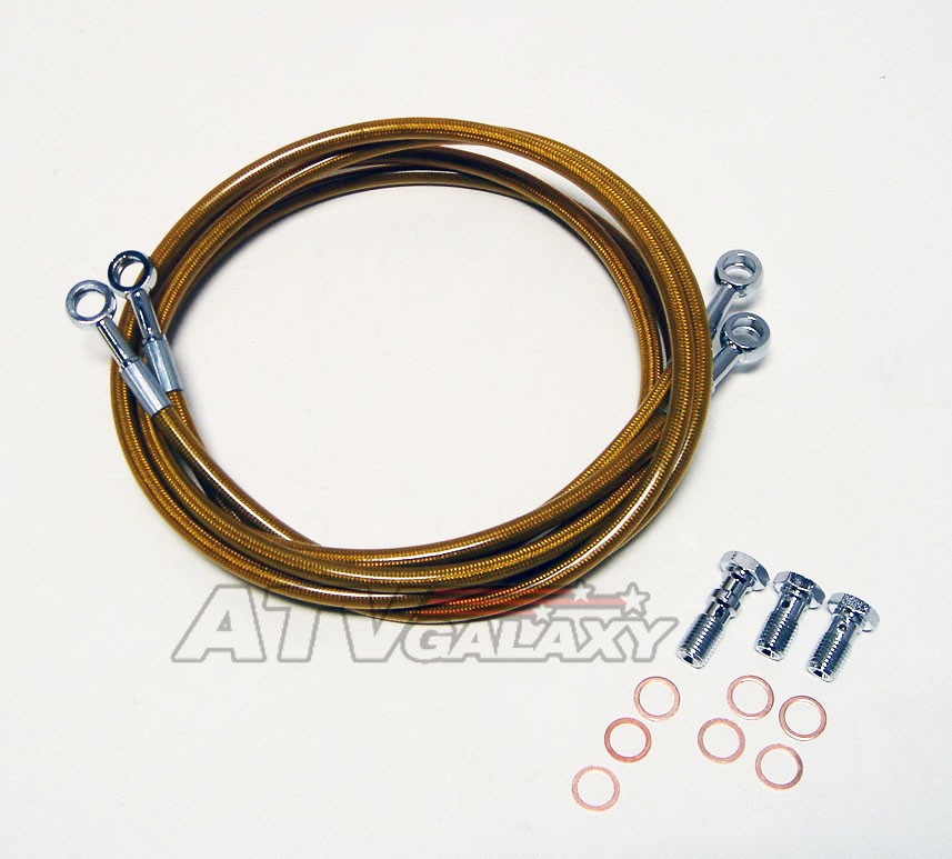 STREAMLINE 4 BLACK EXTENDED REAR STEEL BRAIDED BRAKE LINE YAMAHA RAPTOR 660 700