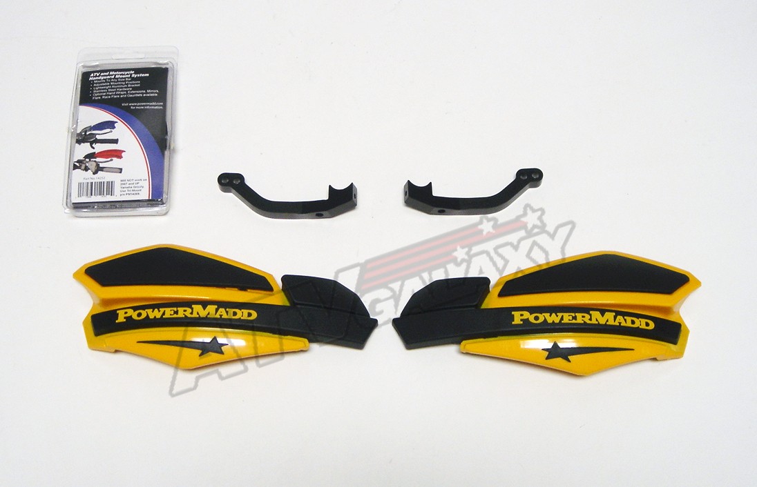 POWER MADD HAND GUARDS HONDA TRX 400EX BLACK YELLOW POWERMADD HANDGUARD