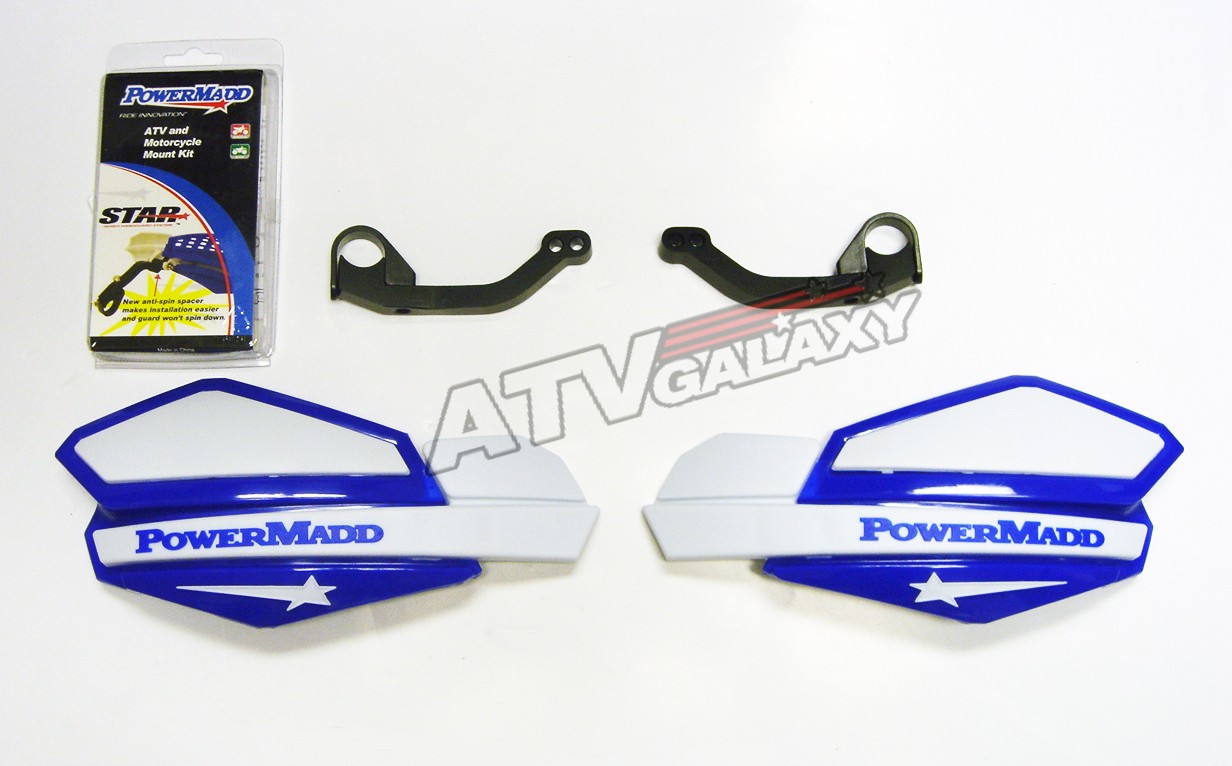 Powermadd Blue//White Star Handguards /& Mount Kit Off-Road Motorcycles /& ATV/'s