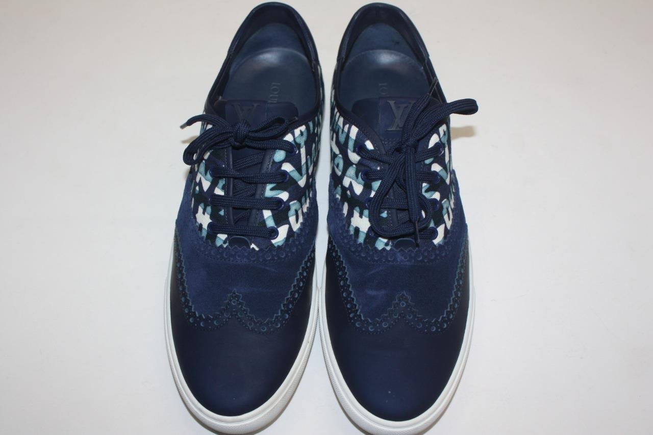 Louis Vuitton Blue Suede Wingtip Low-top Sneakers Size 9.5 / 10.5 US | eBay