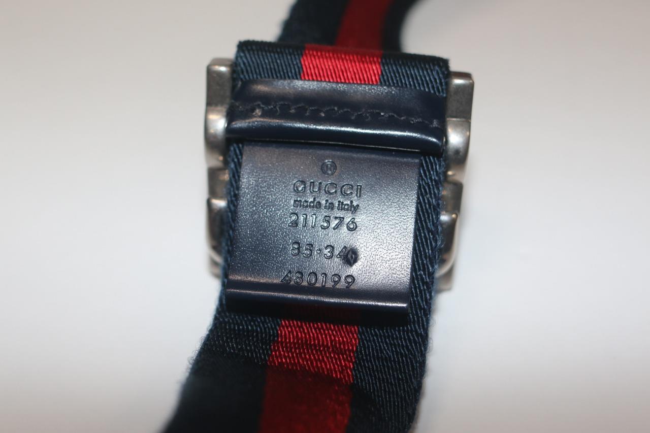 Gucci 211576 Blue Red Signature Web Nylon Belt Size 85 cm / 34 in | eBay