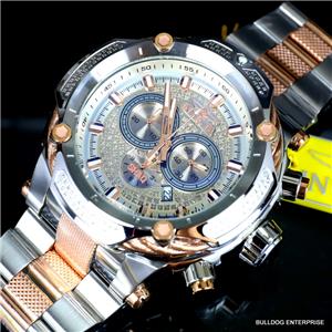 invicta 60mm 74ctw shaq swiss bolt tone diamond rose steel gold