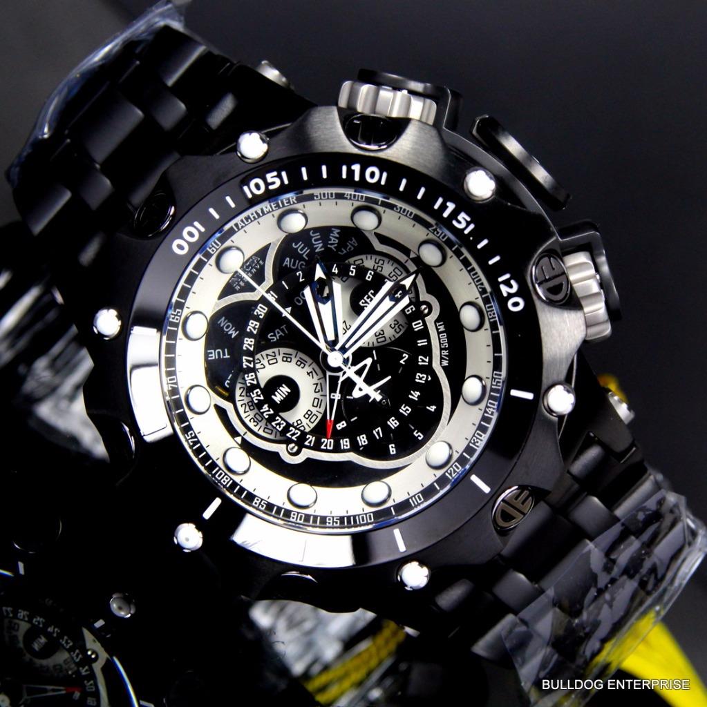 Invicta Reserve Venom Hybrid Master Calendar Black Steel Chrono Swiss