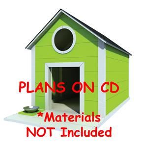 Gambrel Roof 48/" x 60/" Dog House Plans 08 Large Dog Pet Size To 150 lbs